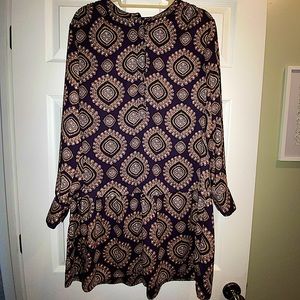 Women’s Loft Navy Blue and Gold Dress